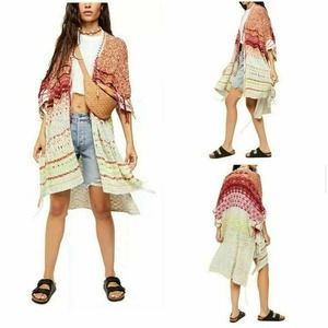 Free People Skies The Limit Cardigan Desert Dream Combo Beige XS MSRP $298 NWT